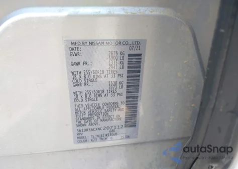 2022 Nissan Pathfinder S from USA, damaged, VIN 5N1DR3ACXNC207112
